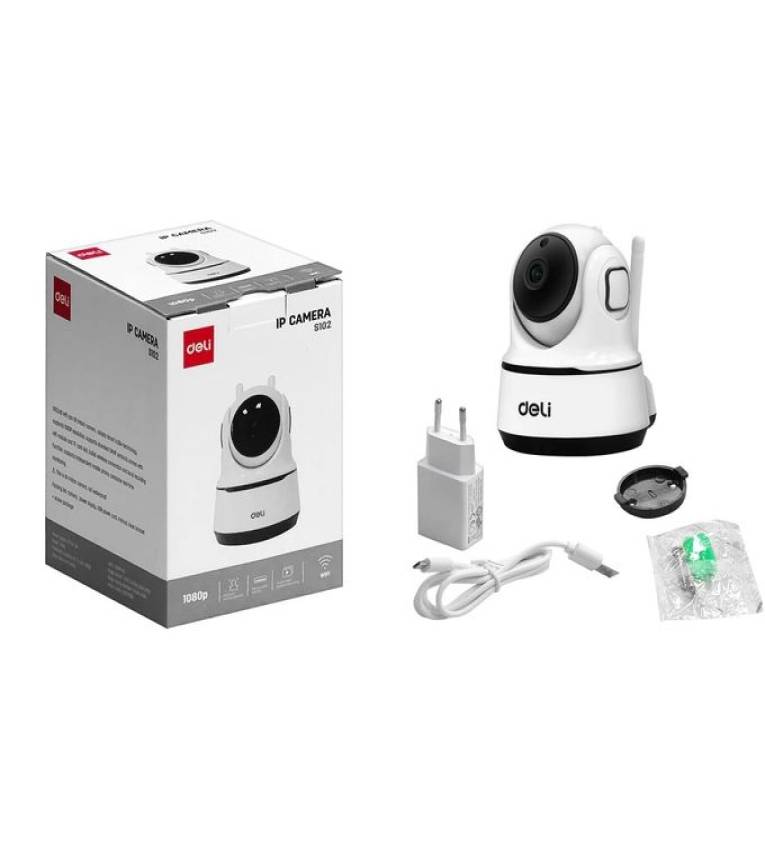 Caméra de surveillance WiFi intelligente 360° - HD, Vision nocturne & Détection de mouvement